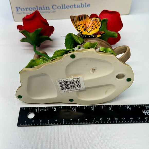 Classic Treasures Porcelain Collectable‎ Red Roses With Watering Can Ornament - Picture 7 of 16